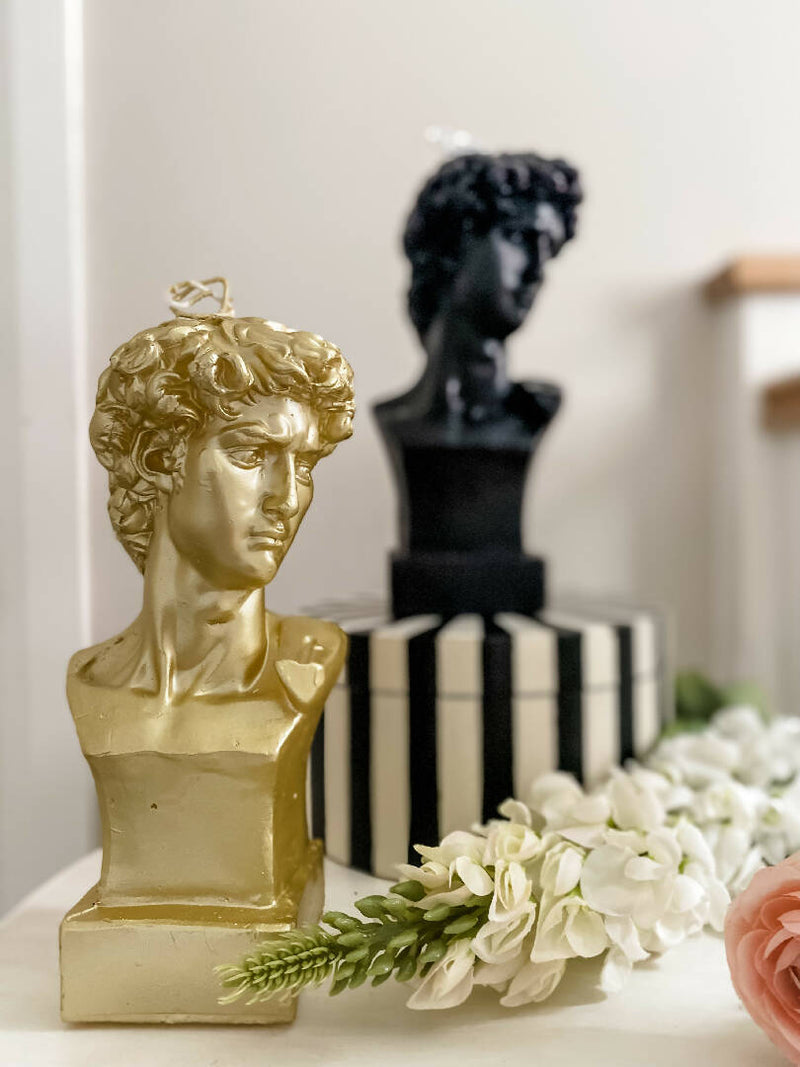 David Bust Candle | Black or Gold