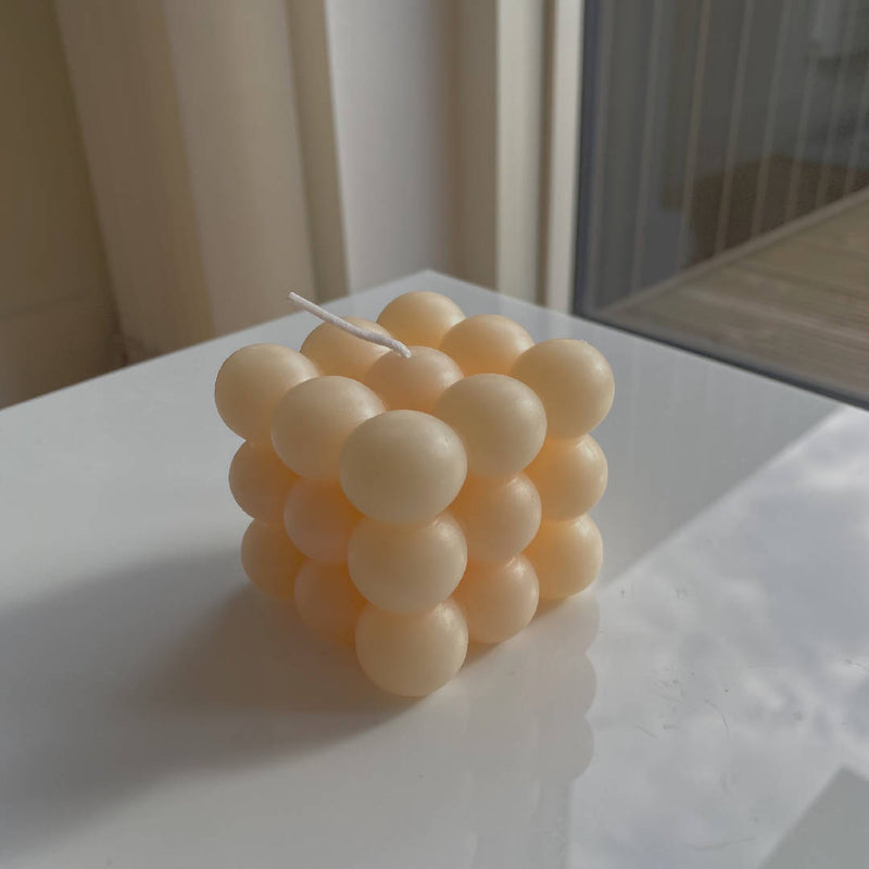 Homemade Ins Beige Scented Bubble Cube Candle