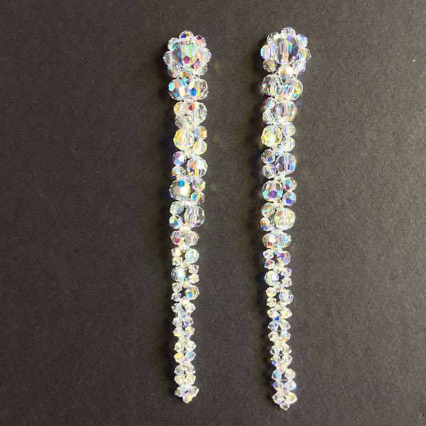 Fascinating Handcrafted White Crystal Long Earrings