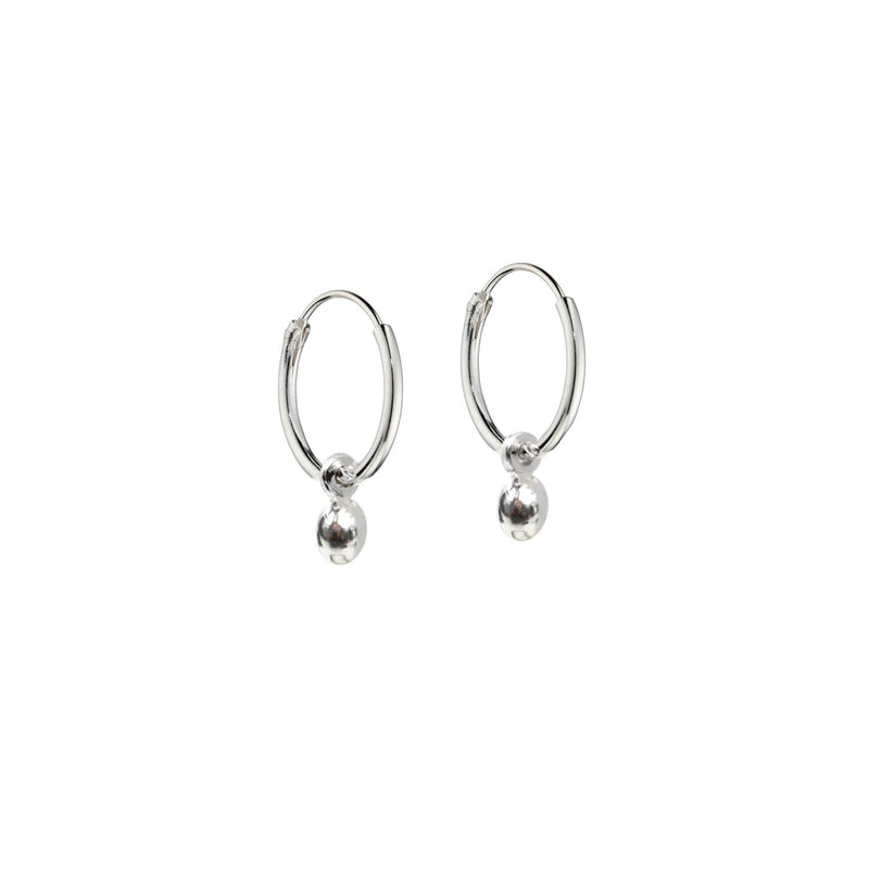 Mini Dot Hoop Earrings Sterling Silver