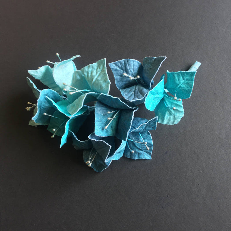 Blue flower brooch