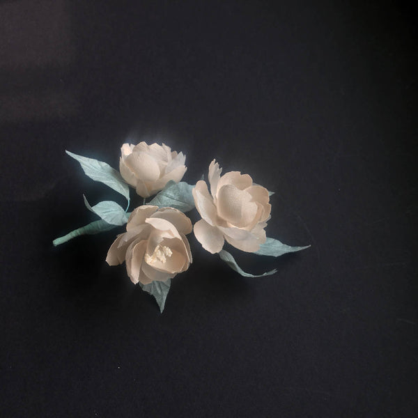 Beautiful Handmade White Flower Brooch