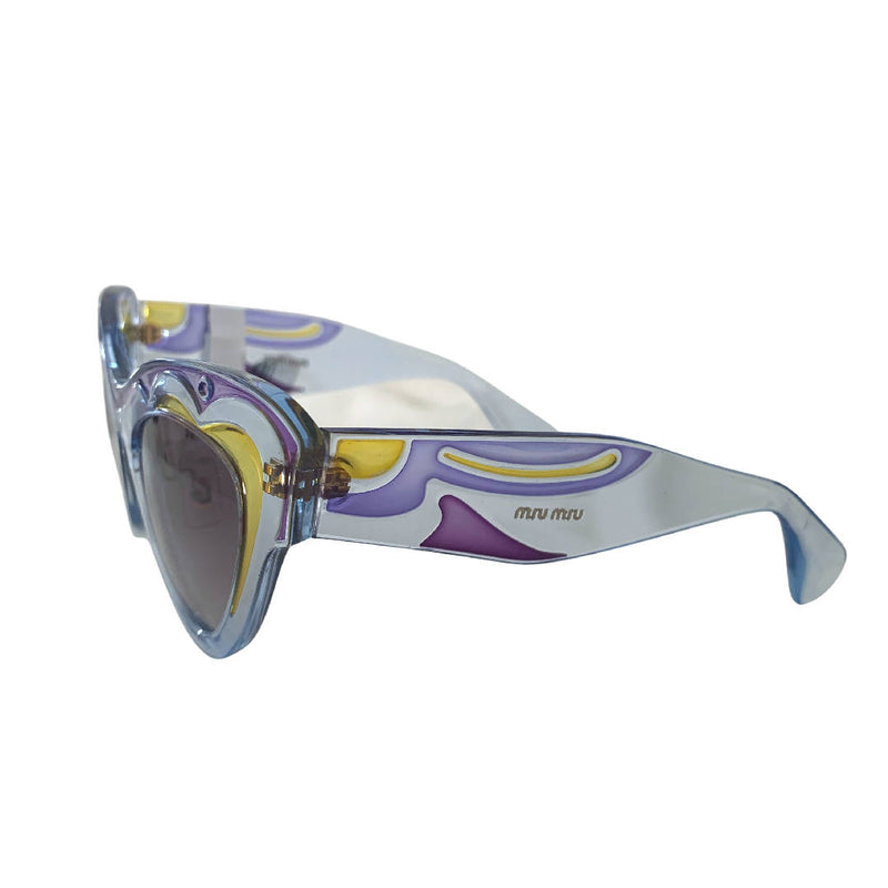 Rare Miu Miu Art Inspired Blue Purple Cat Eye Sunglasses