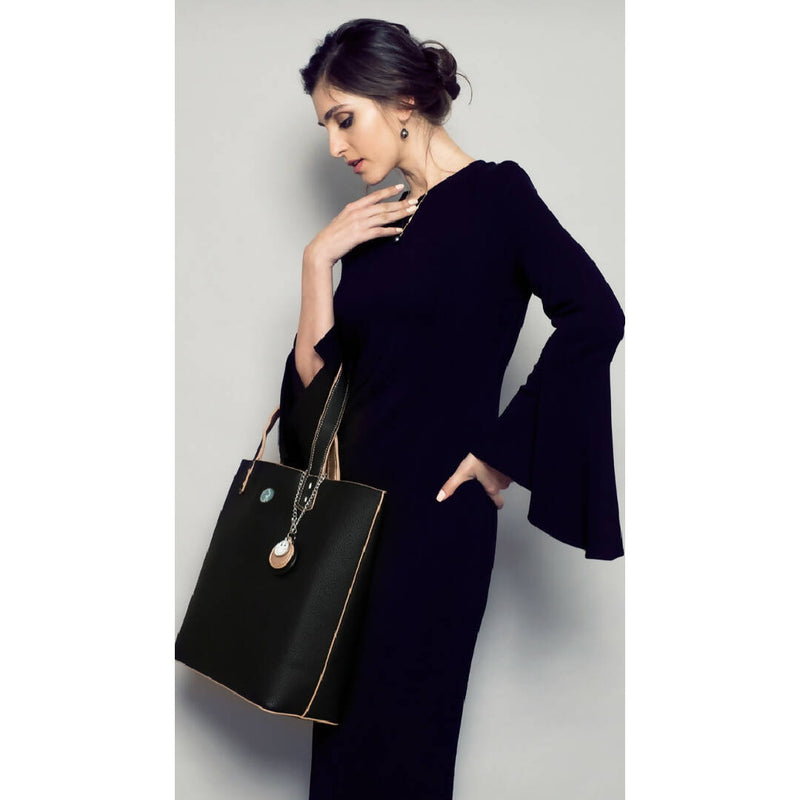 The Morphbag by GSK Signature Handbag Set in Black and Rose Gold