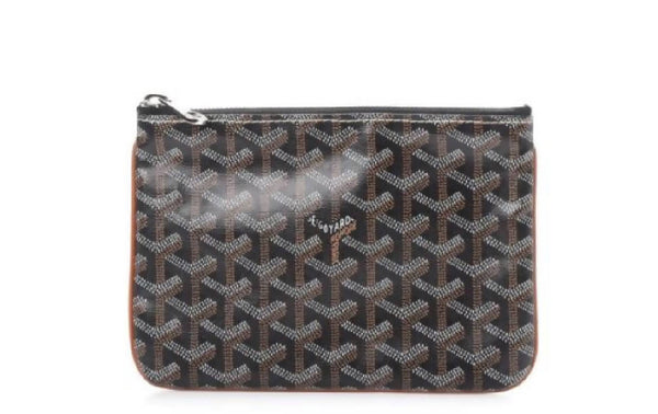 Goyard Senat Pouch Goyardine PM Black/Tan