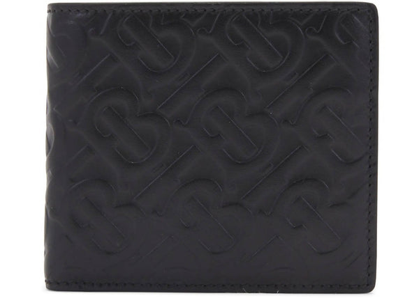 Burberry Monogram Leather International Bifold Wallet 8 Slot Black in Calfskin