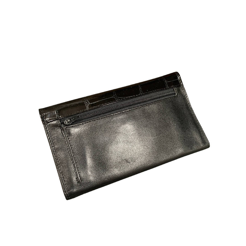 Vintage stylish black leather wallet by Jane Shilton