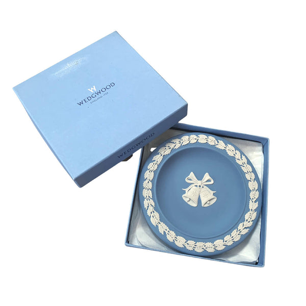 Vintage Collectable Wedgwood Celebration Christmas Bells Blue Plate Tray