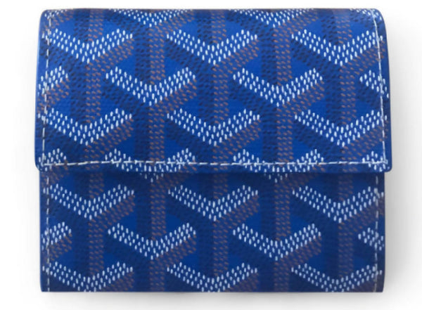 Goyard Monnaie Marigny Card Coin Wallet Goyardine Blue