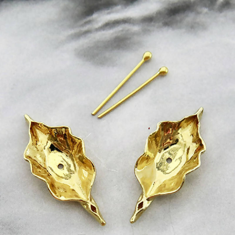 Leaf earring style - gold colour