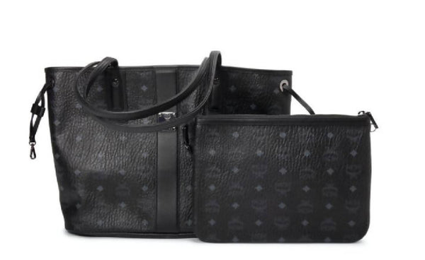 MCM Reversible Liz Shopper Visetos Medium Black