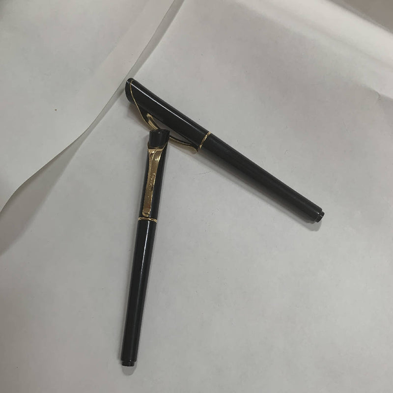 Pierre Cardin Ballpoint & Fountain Pen Set Black & Gold Trim Boxed