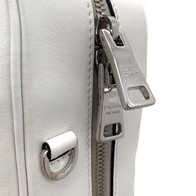 New PRADA MIRAGE Print Retro crossbody Clutch handbag mini bag in white City Calf Leather
