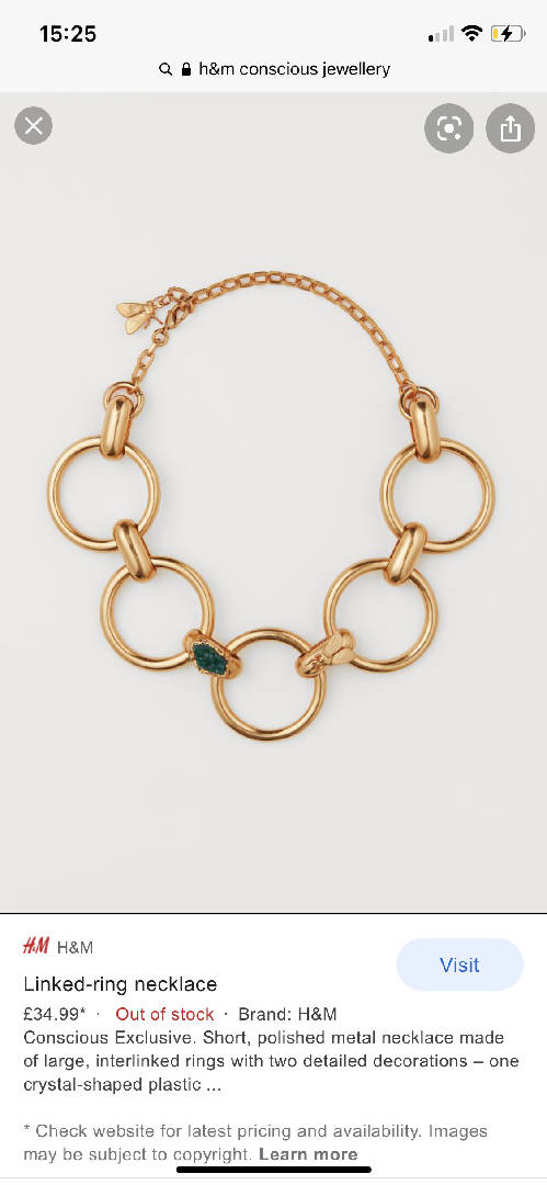 Conscious Exclusive Rare Gold Coloured Statement Ring Necklace