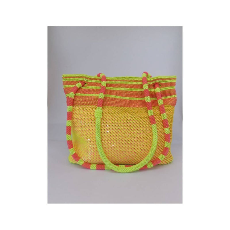 Crafted handbag "Yellow - Red"