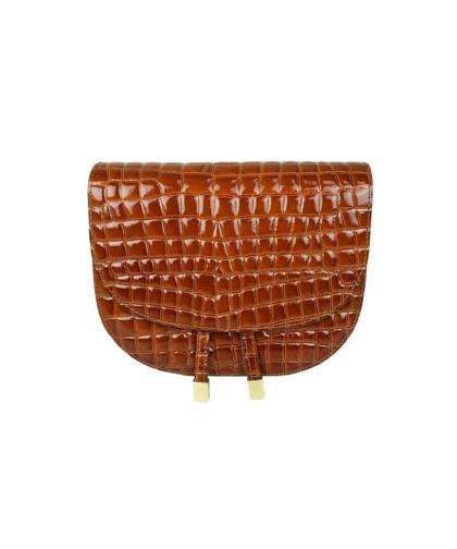 5205 Croc-Embossed Leather Crossbody