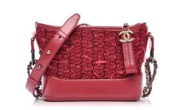 Chanel Gabrielle Hobo Bag Diamond Stitched Small Red