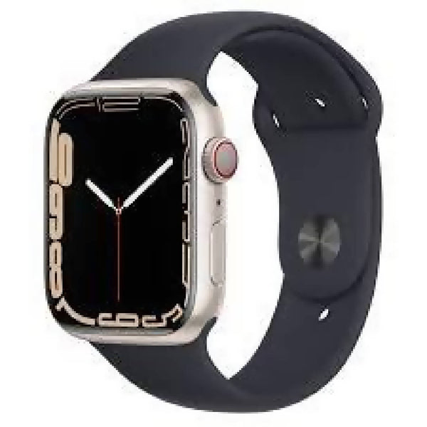 Apple Watch Series 7 GPS + Cellular 45mm Starlight Aluminum With Midnight Sport Band A2477