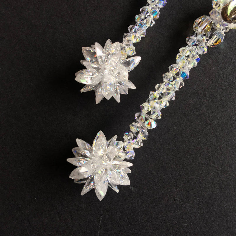 Lovely handcrafted white crystal drop earrings