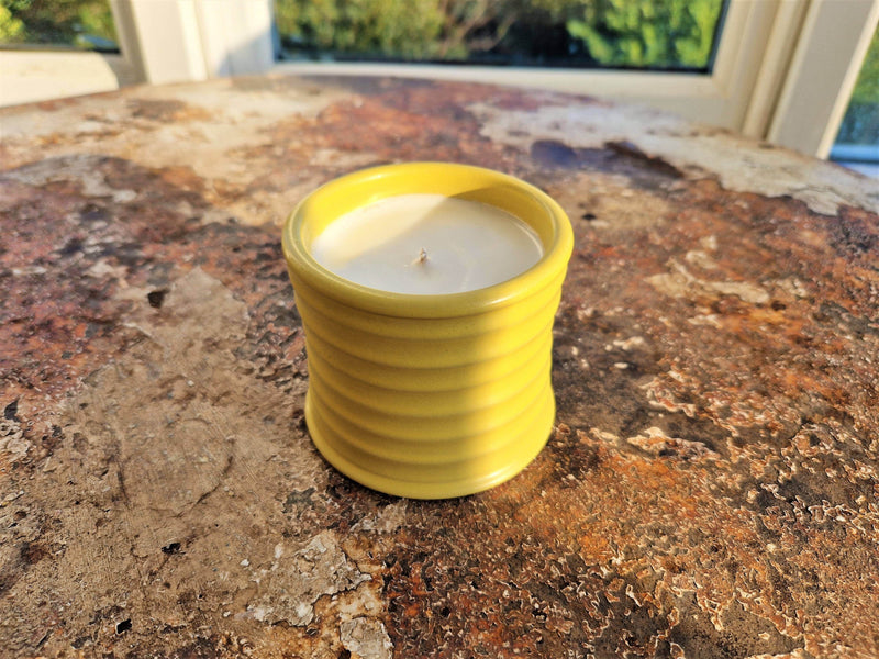 Clove, Honey, Musk in repurposed yellow honey pot
