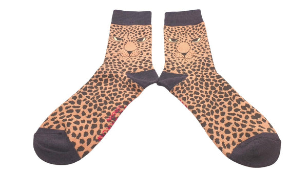 Miss Sparrow Womens Leopard Bamboo Socks - 2 Pair Pack  One Size