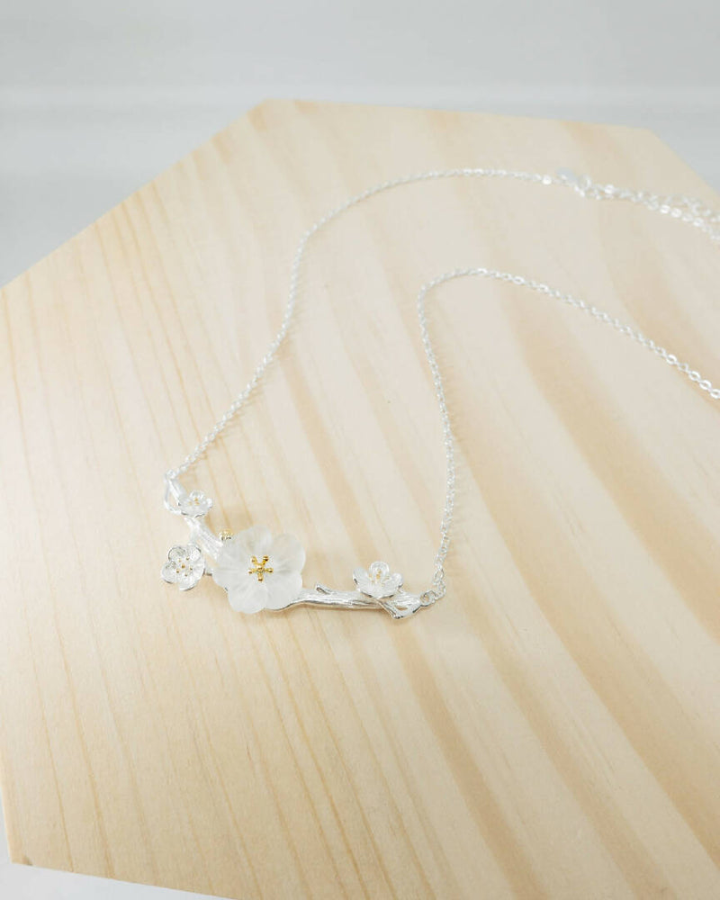 Crystal Floral Branch Necklace