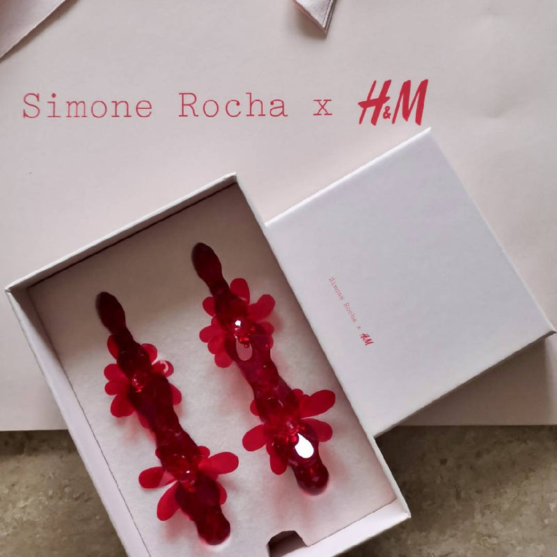 Simone Rocha x H&M Red Floral Hair Grips