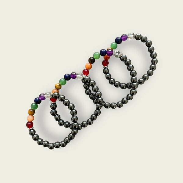 7 Chakra Hematite Bracelet