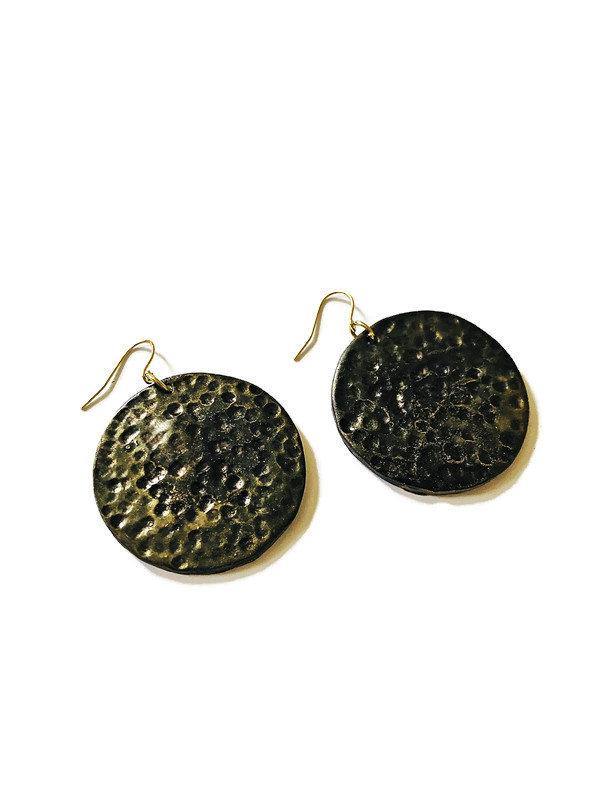 Extra Large Disc Dangle Earrings