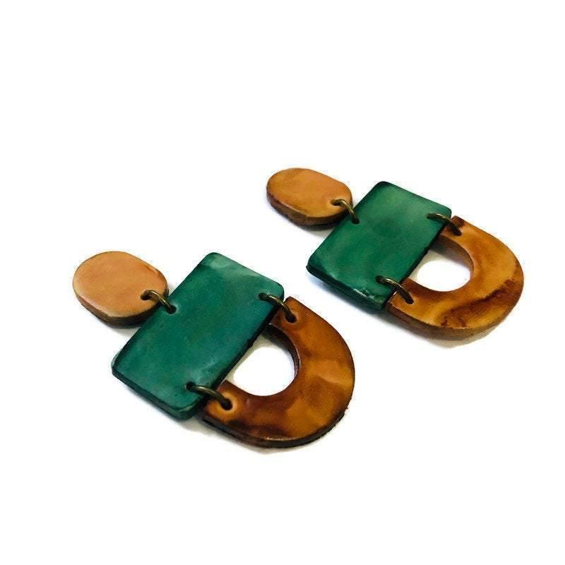 Earth Tone Statement Earrings- "Brook"