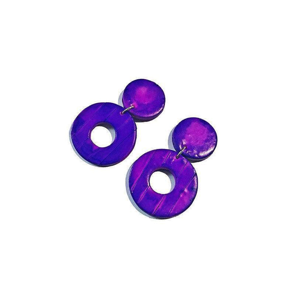 Cute Purple Clip On Earrings- "Trish"