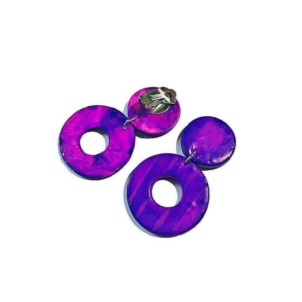 Cute Purple Clip On Earrings- "Trish"
