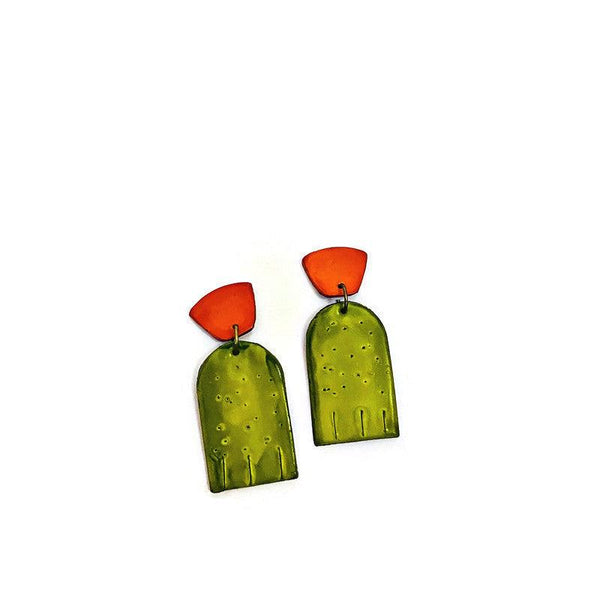 Chartreuse Green Drop Earrings Post or Clip On- "Moe"