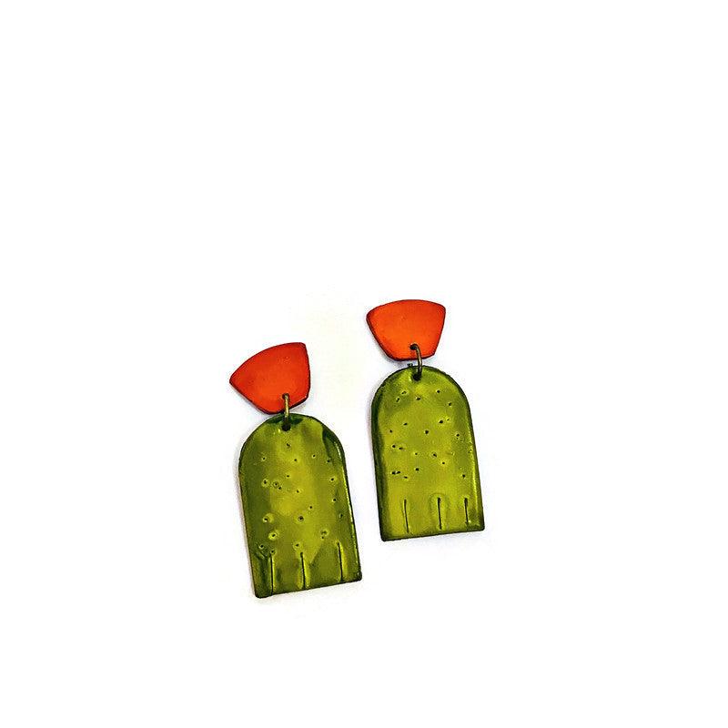Chartreuse Green Drop Earrings Post or Clip On- "Moe"