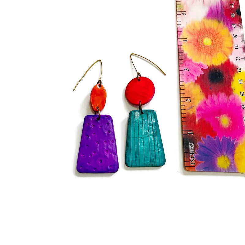 Colorful Asymmetric Mismatched Dangle Earrings