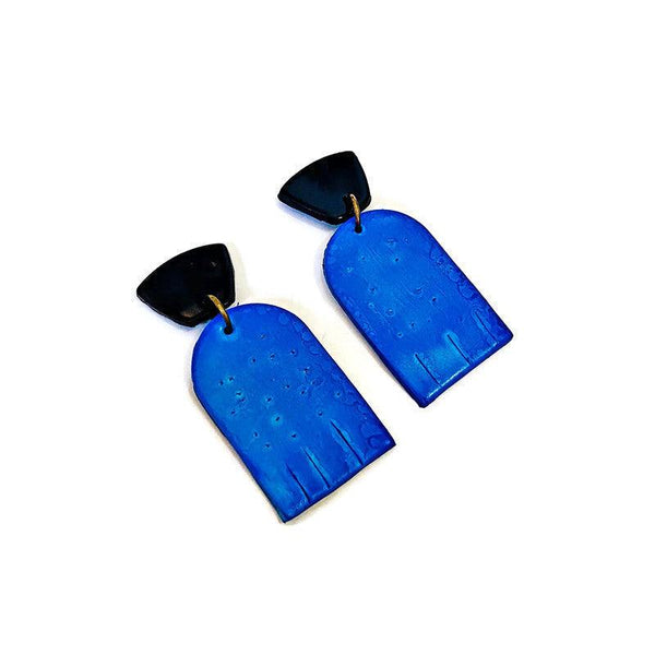 Royal Blue Earrings Post or Clip On- "Moe"