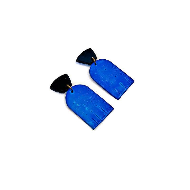 Royal Blue Earrings Post or Clip On- "Moe"