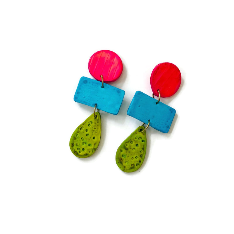 Long Colorful Statement Earring- “Zelda”