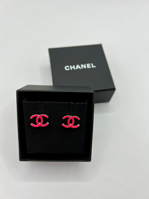 Chanel CC Pink Earrings