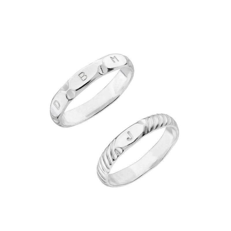 Personalised Initial Deco Ring Sterling Silver