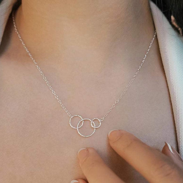 Interlocking Circle Necklace Sterling Silver