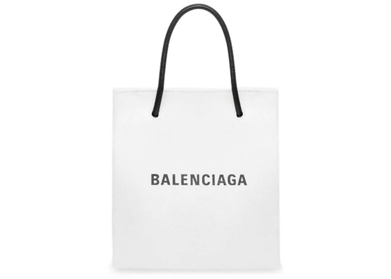 Balenciaga Shopping Tote XXS White/Black in Calfskin Leather with Silver-tone