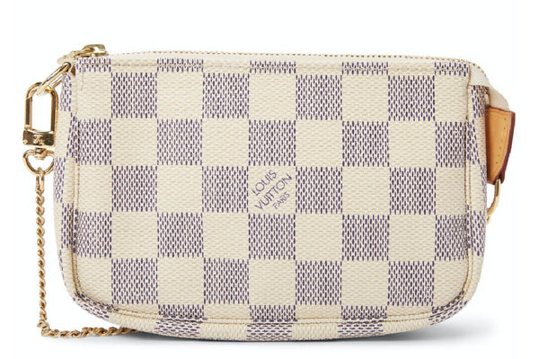 Louis Vuitton Pochette Damier Azur Mini in White/Blue