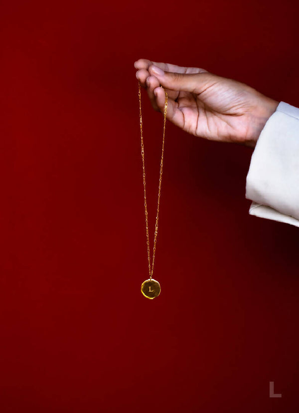 Amulet Pendant - Custom Engraved Necklace - 18k Gold Plated Pendant