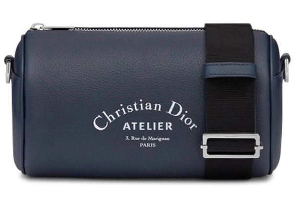 Dior Roller Pouch Navy Blue in Calfskin with Silver-tone