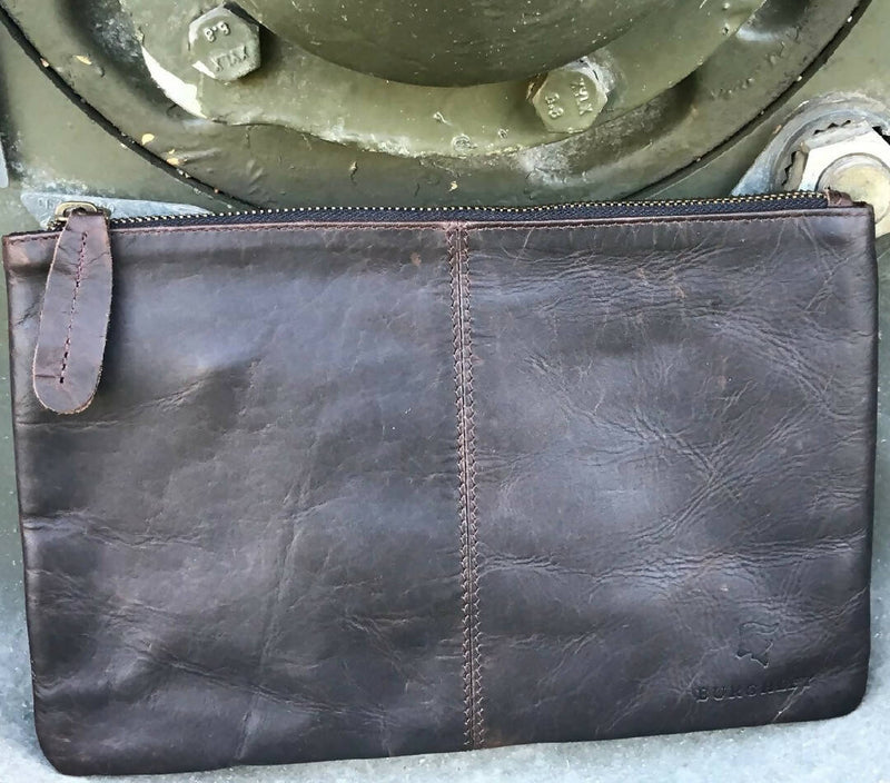 Handmade Leather Zip Pouch