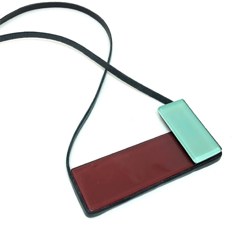 Pablita Overlaid Dark Red and Green Necklace