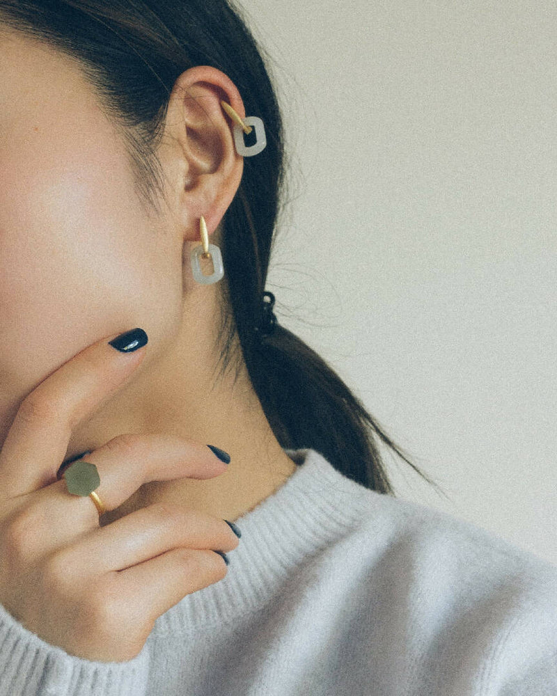 Nephrite Jade Link Earrings