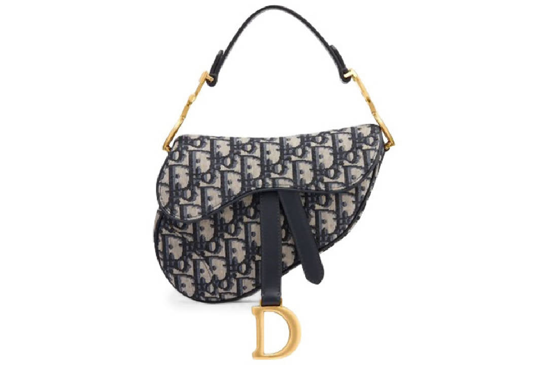 Dior Classic Oblique Saddle Bag Mini in Blue | The Accessory Circle ...