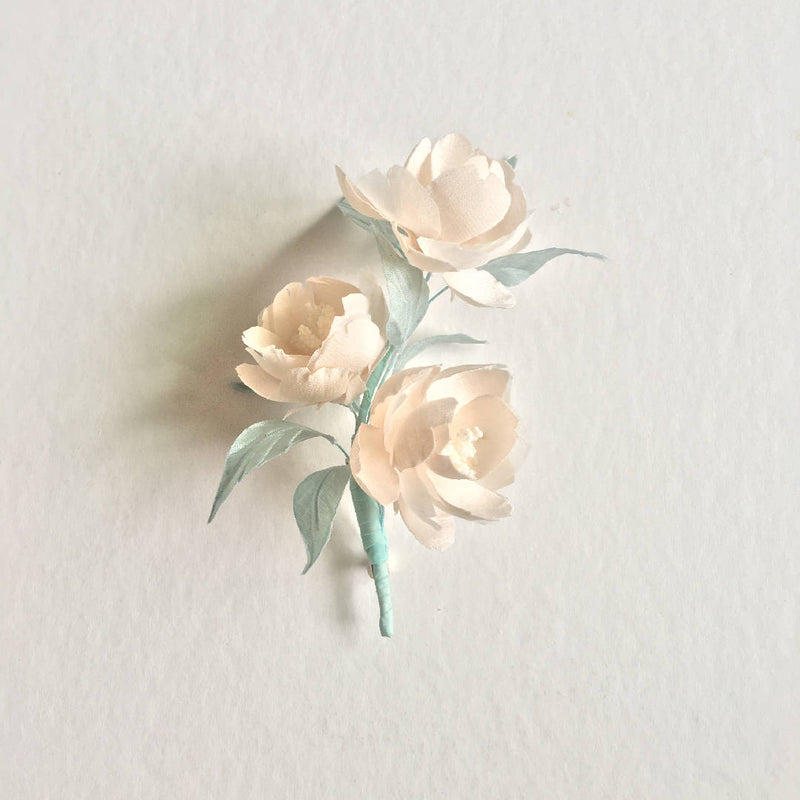 Beautiful Handmade White Flower Brooch